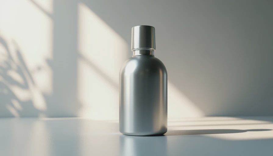 Documentary photo of a successful commercial metal bottle print layout featuring soft directional grain and clean negative space after prompt debugging.