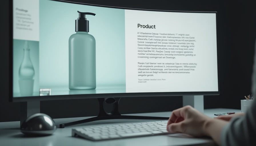 A documentary photo of a designer working on a monitor displaying a detailed close-up of a frosted skincare bottle to lock product geometry.